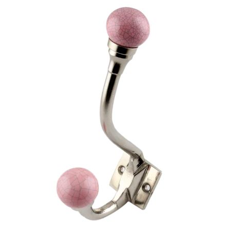 Solid Pink Ceramic Iron Hooks